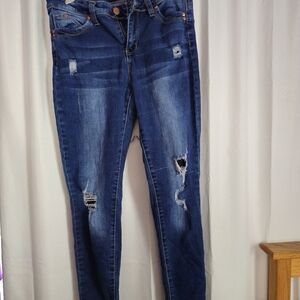 YMI Blue Skinny Jeans with Contrast Stitching